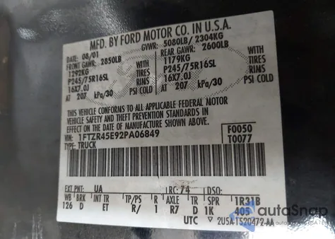 2002 Ford Ranger Edge/Xlt z USA, uszkodzony, nr VIN 1FTZR45E92PA06849